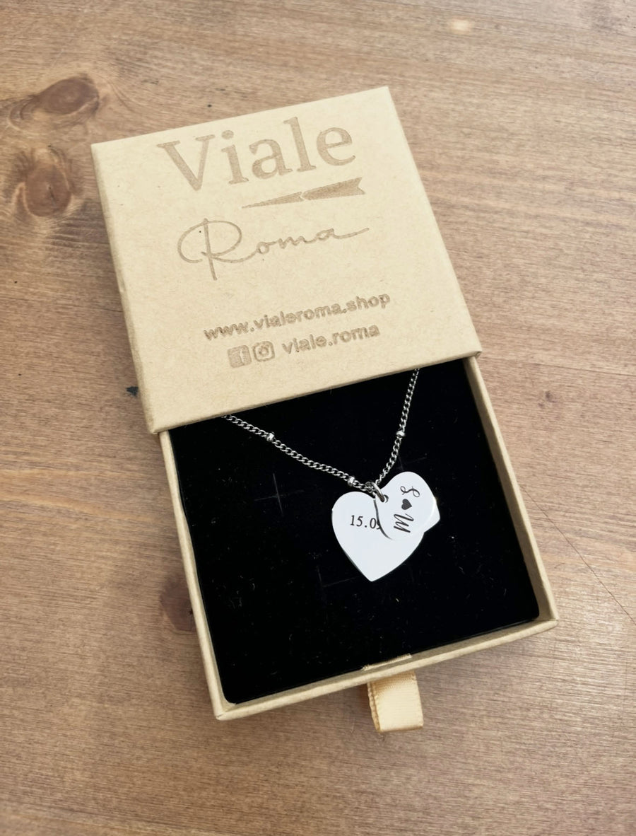 Collana Doppio Cuore - personalizzata