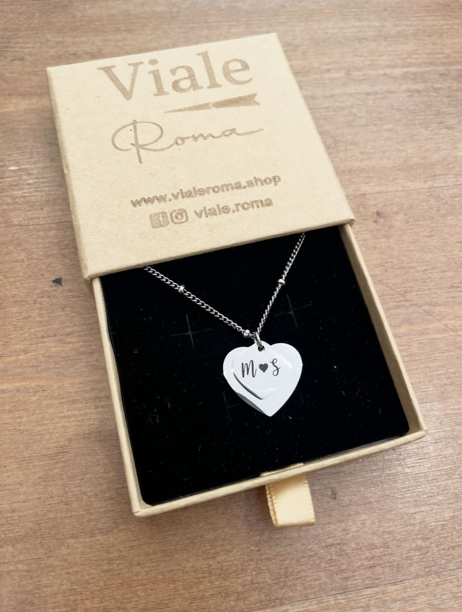 Collana Doppio Cuore - personalizzata